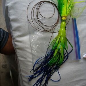 Bright Green & Navy Trolling Lure Skirt